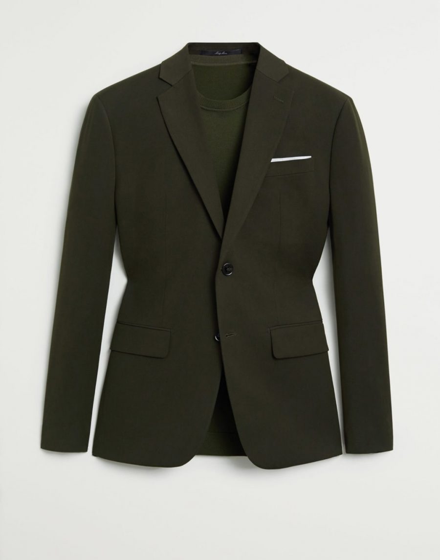 Pinstripe slim fit suit blazer - Image 2