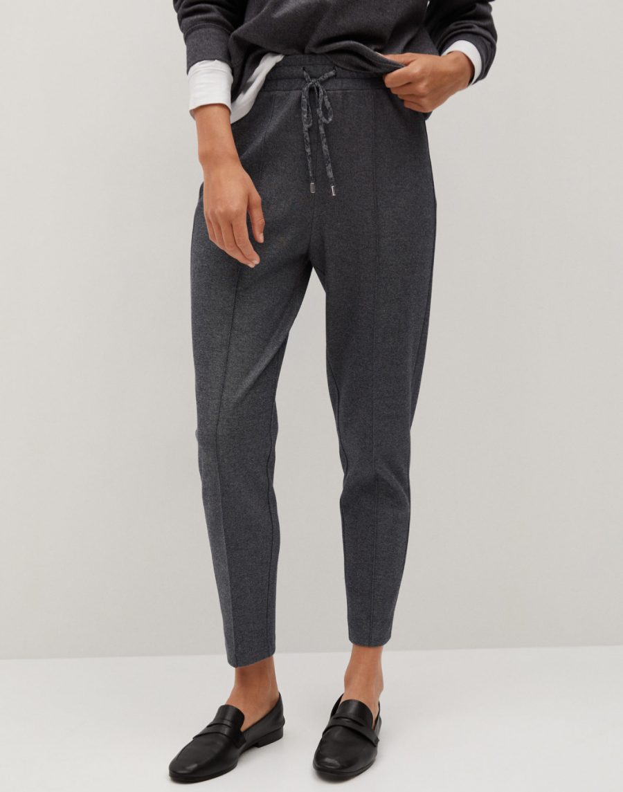 Flecked cotton trousers