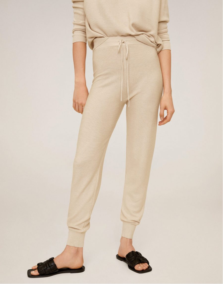 Knit jogger-style trousers