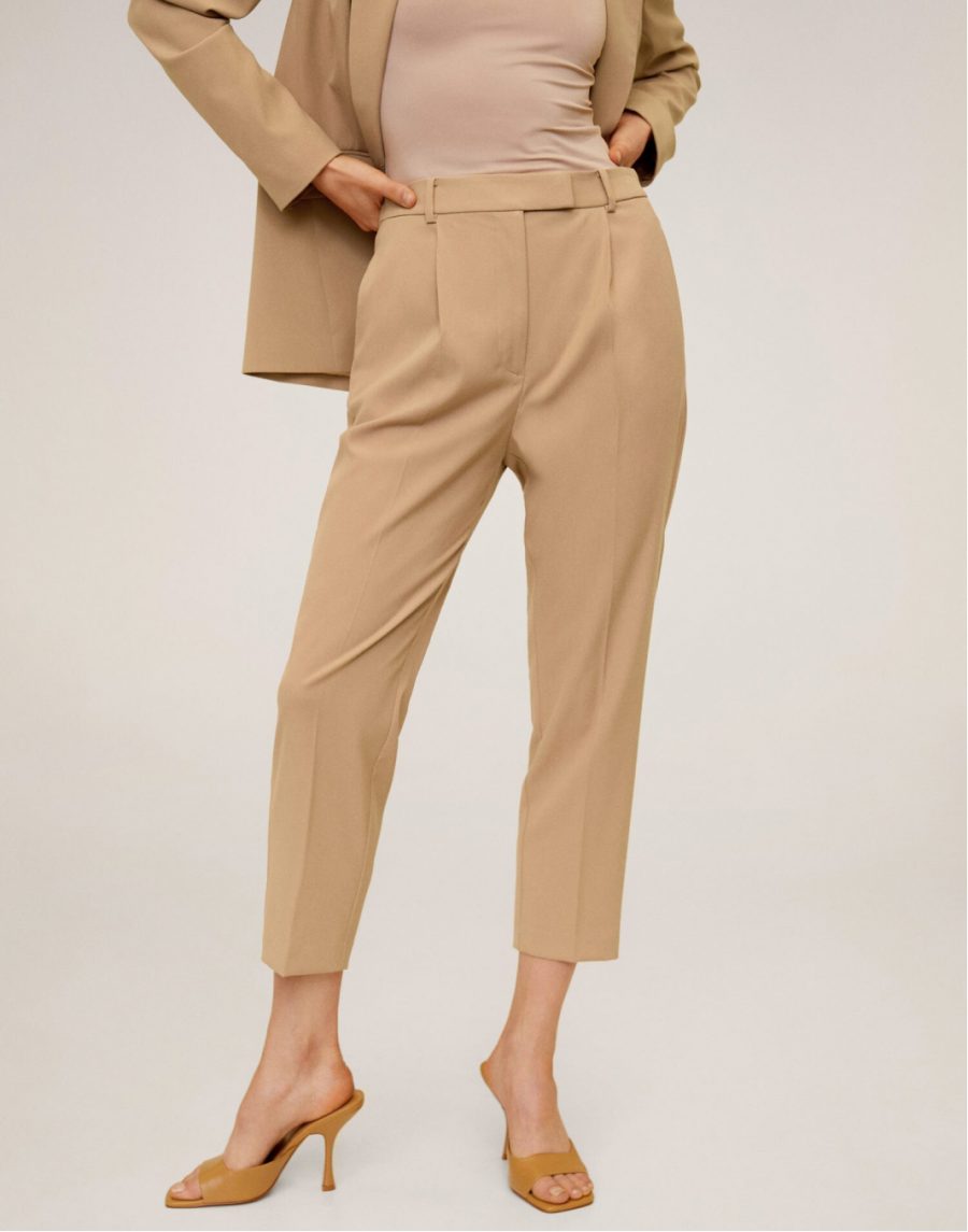 Pleated crop trousers