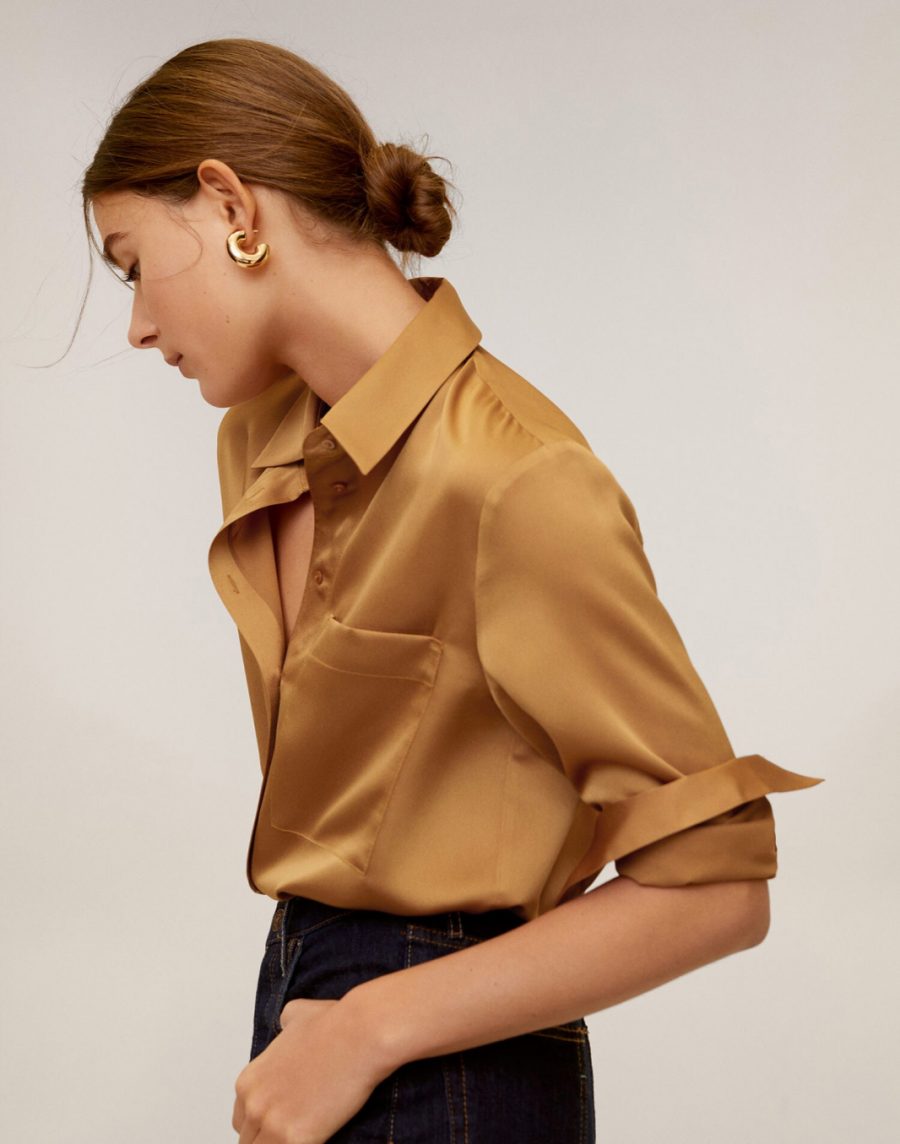 Satin pocket shirt