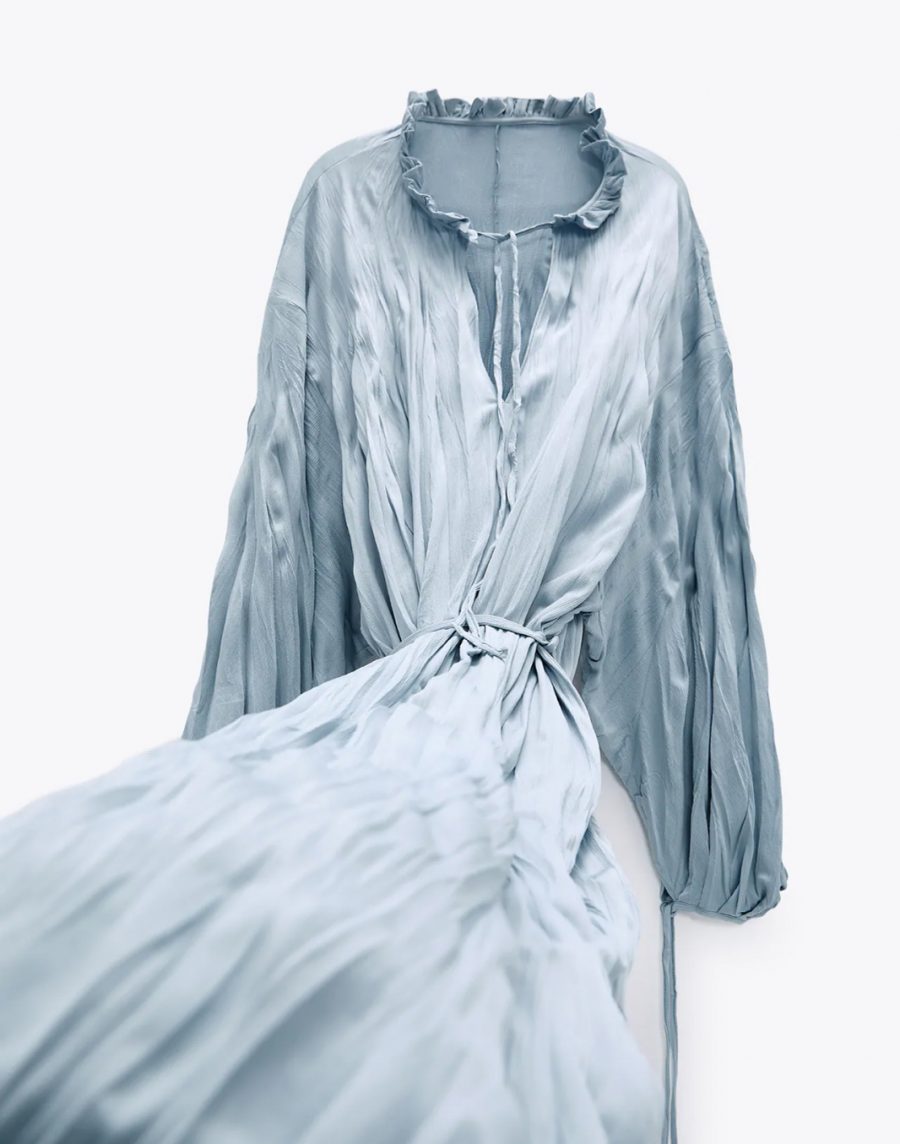 Satin shirt dress