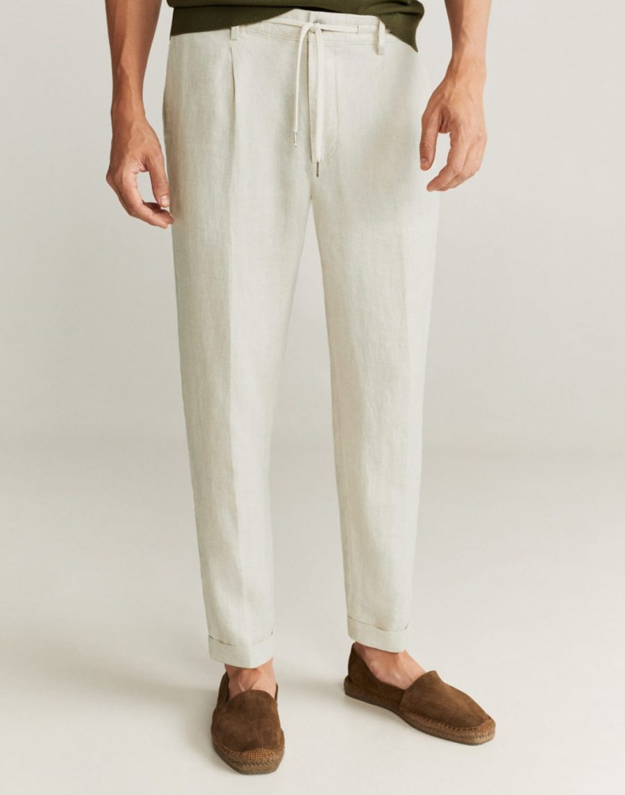 100% linen trousers