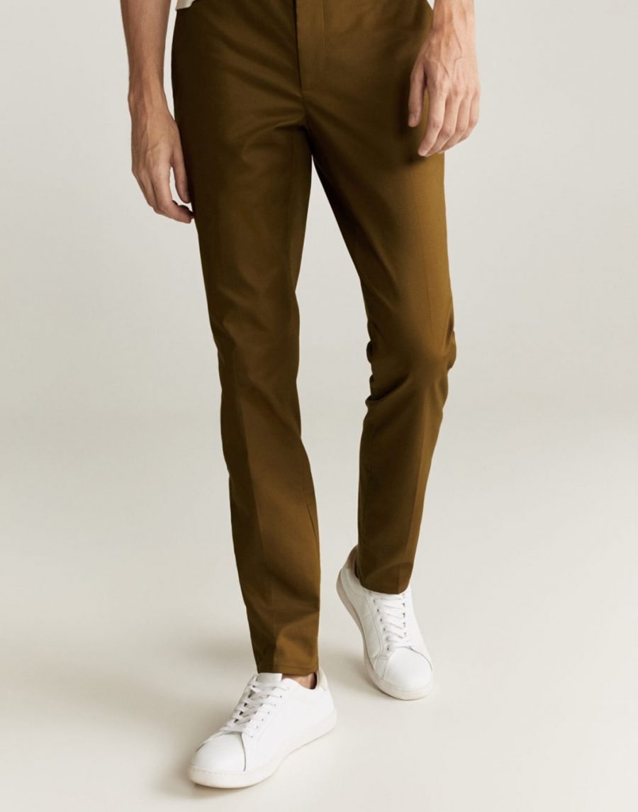 Slim fit serge chino trousers